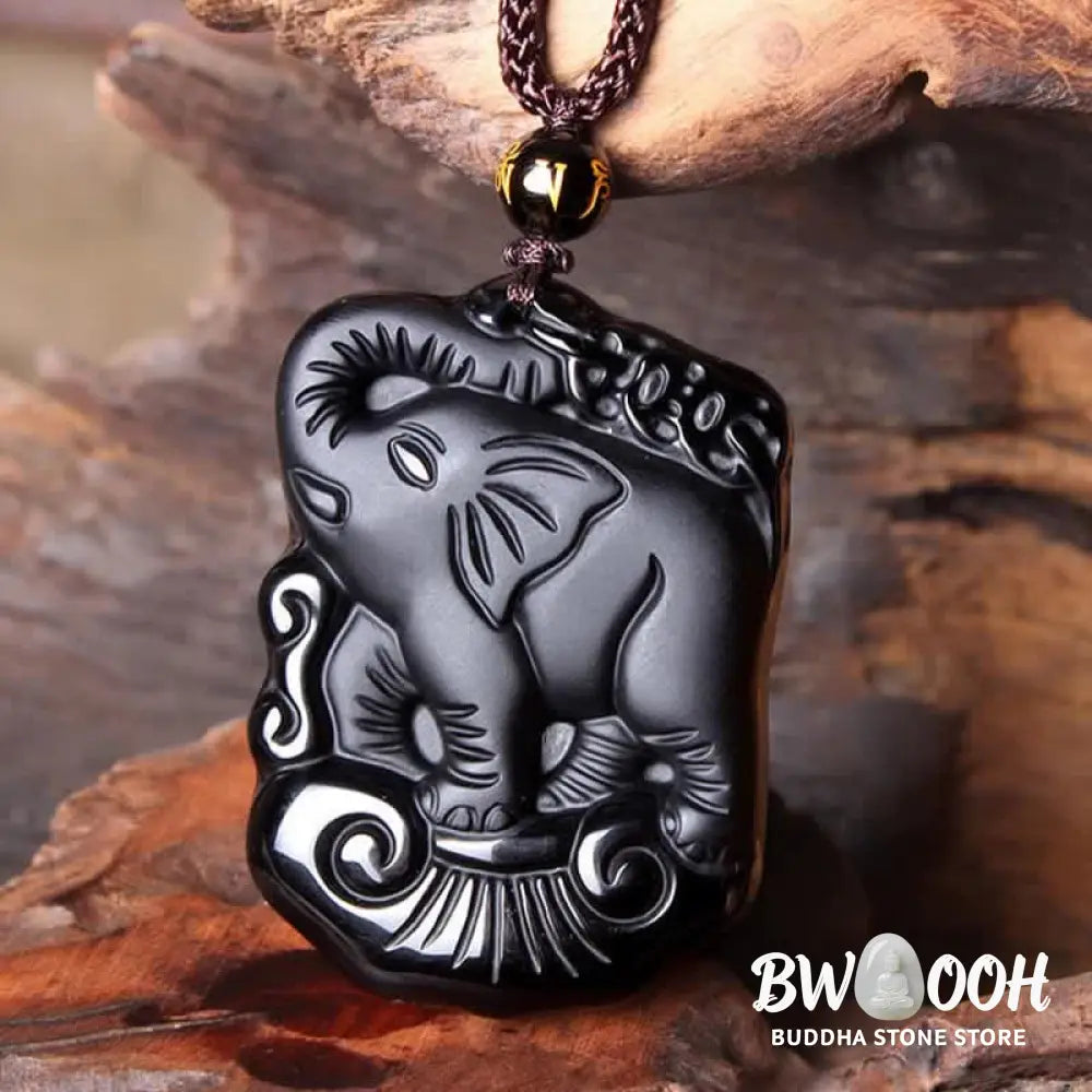 BWOOOH Black Obsidian Elephant protection necklace/keychain - View 8