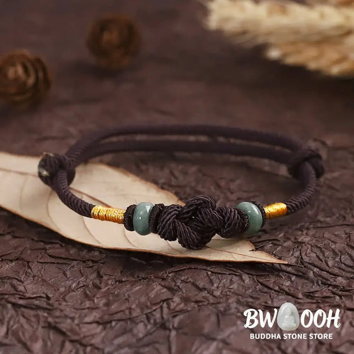 BWOOOH Bring Good Luck Red String Jade Fortune Knot Braided Couple Bracelet - View 12