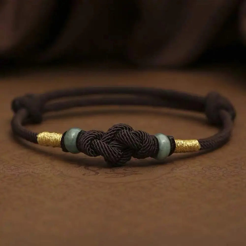 BWOOOH Bring Good Luck Red String Jade Fortune Knot Braided Couple Bracelet - View 11