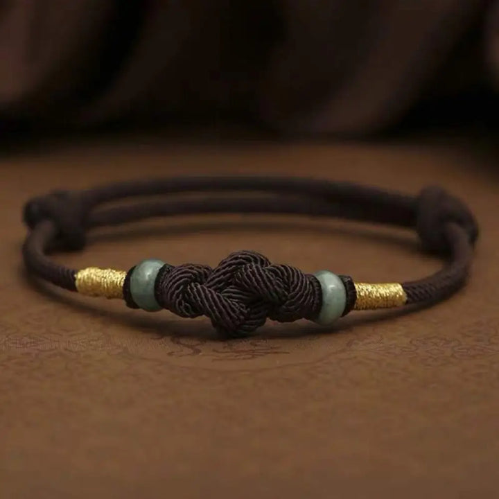 BWOOOH Bring Good Luck Red String Jade Fortune Knot Braided Couple Bracelet - View 11
