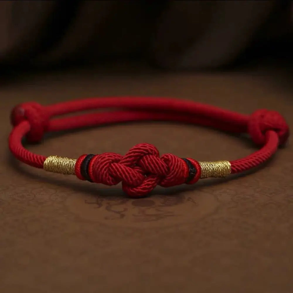 BWOOOH Bring Good Luck Red String Jade Fortune Knot Braided Couple Bracelet - View 15