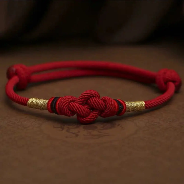 BWOOOH Bring Good Luck Red String Jade Fortune Knot Braided Couple Bracelet - View 15