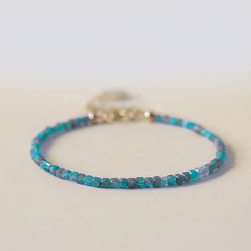 BWOOOH 2.5mm Apatite Ultra-thin Beads 14k Gold Plated Copper Heart Motivation Bracelet - BWOOOH - 2.5mm