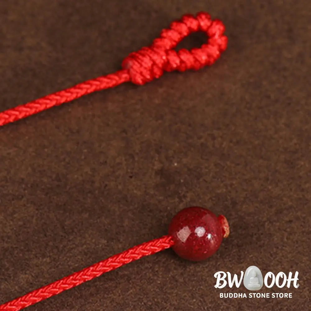 Buddha Stone 999 Solid Gold Red String Belly Chain - Belly Chain