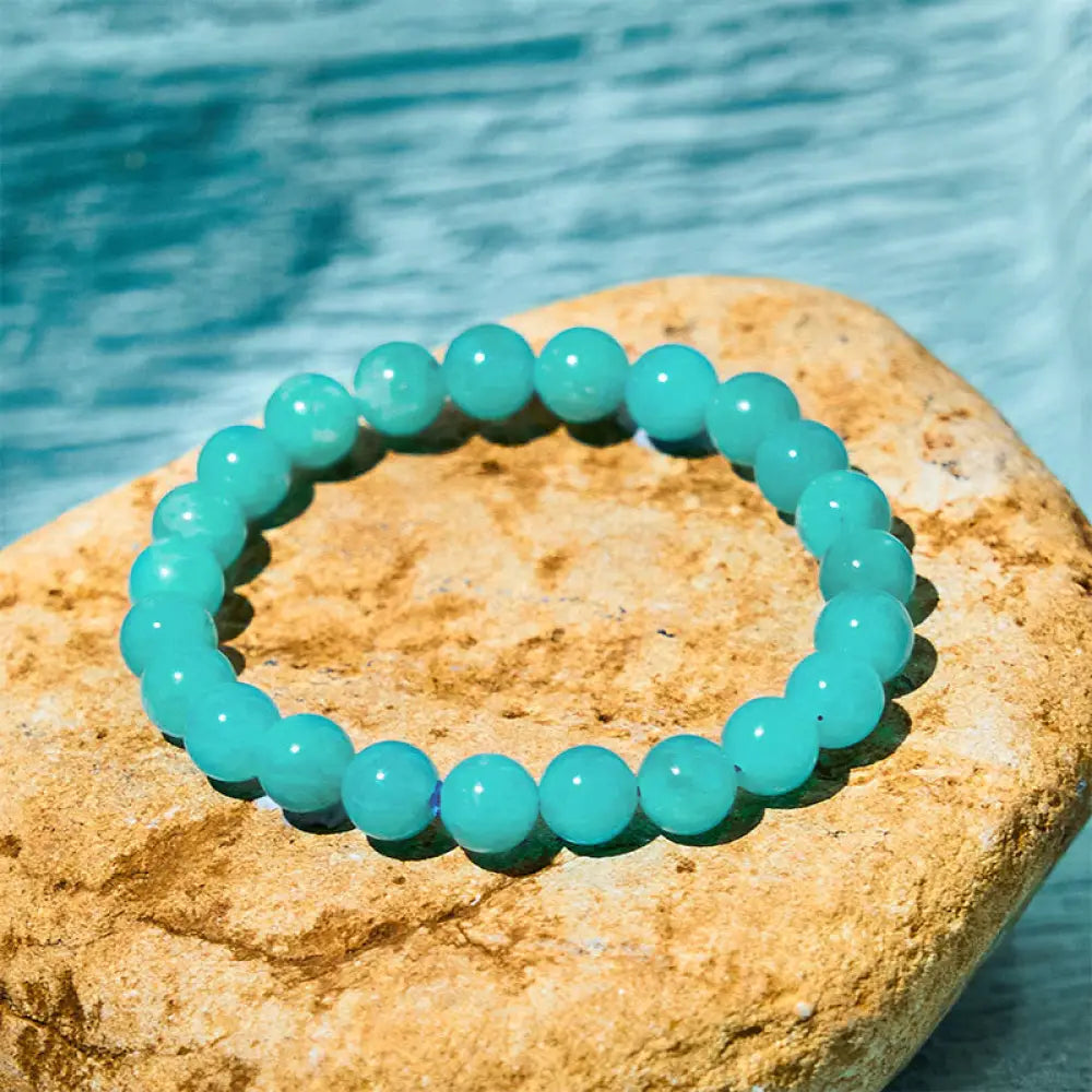 BWOOOH Amazonite Positive Balance Bracelet — Amazonite crystal healing bracelet for spiritual healing and mindful living