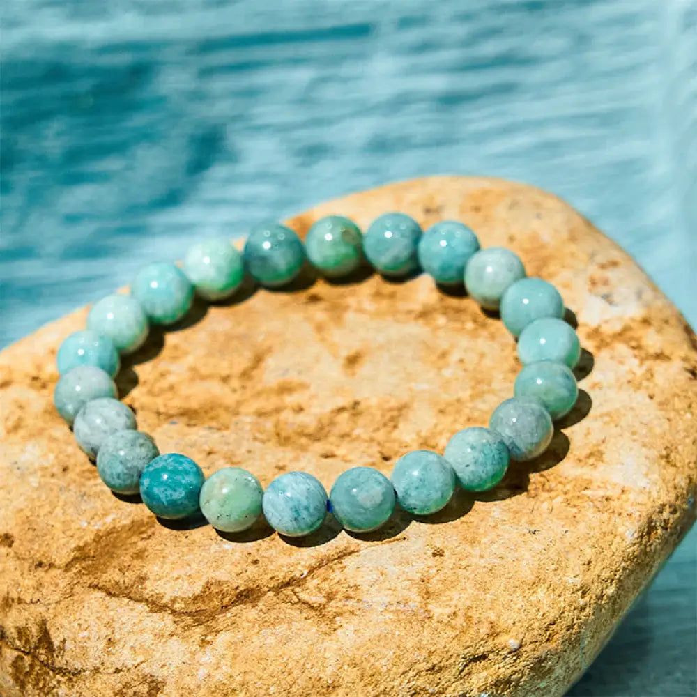 BWOOOH Amazonite Positive Balance Bracelet — Amazonite crystal healing bracelet for spiritual healing and mindful living