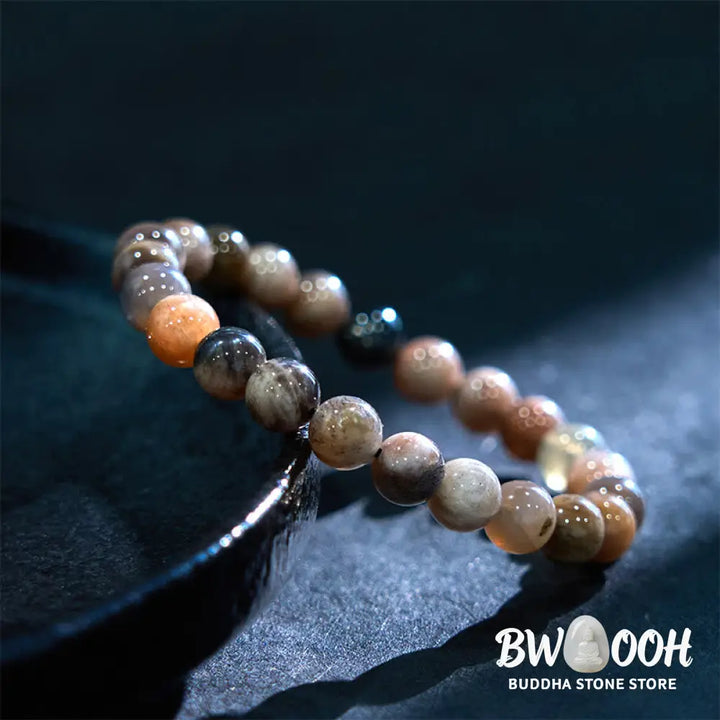 Buddha Stone Black Moonstone Soothing Bracelet - BWOOOH - Black Moonstone(Wrist Circumference: 14-16cm) - Bracelet