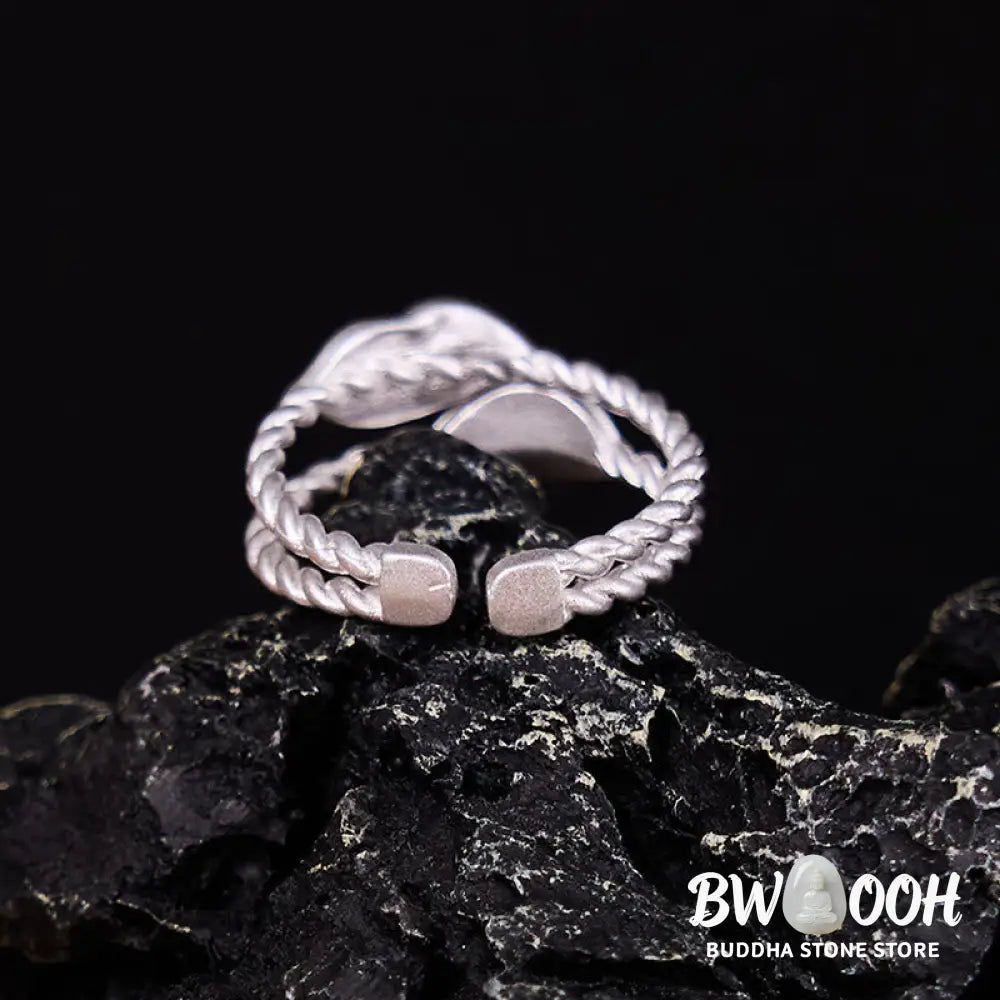 Buddha Stone Copper Leaf Wealth Adjustable Ring - Copper Leaves(Adjustable) - Ring