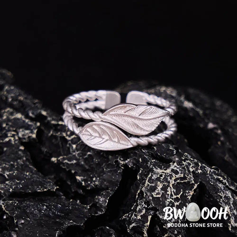 Buddha Stone Copper Leaf Wealth Adjustable Ring - Copper Leaves(Adjustable) - Ring