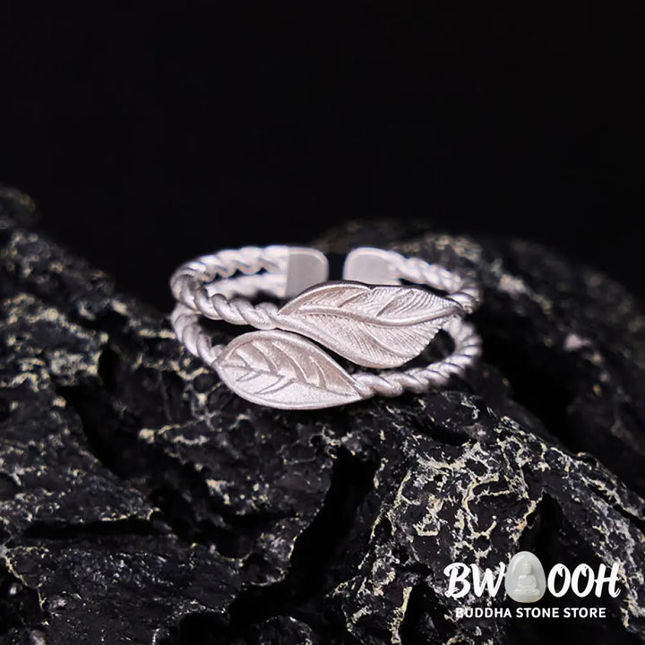 Buddha Stone Copper Leaf Wealth Adjustable Ring - Copper Leaves(Adjustable) - Ring