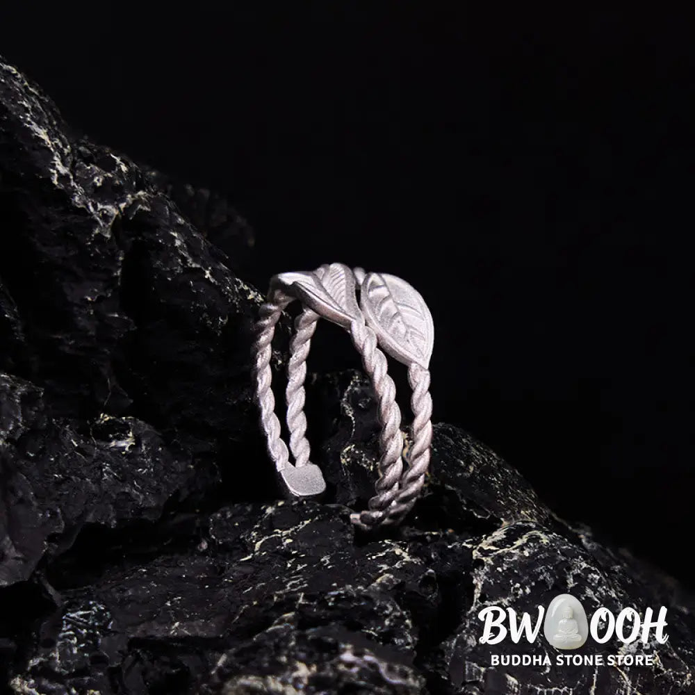 Buddha Stone Copper Leaf Wealth Adjustable Ring - Copper Leaves(Adjustable) - Ring