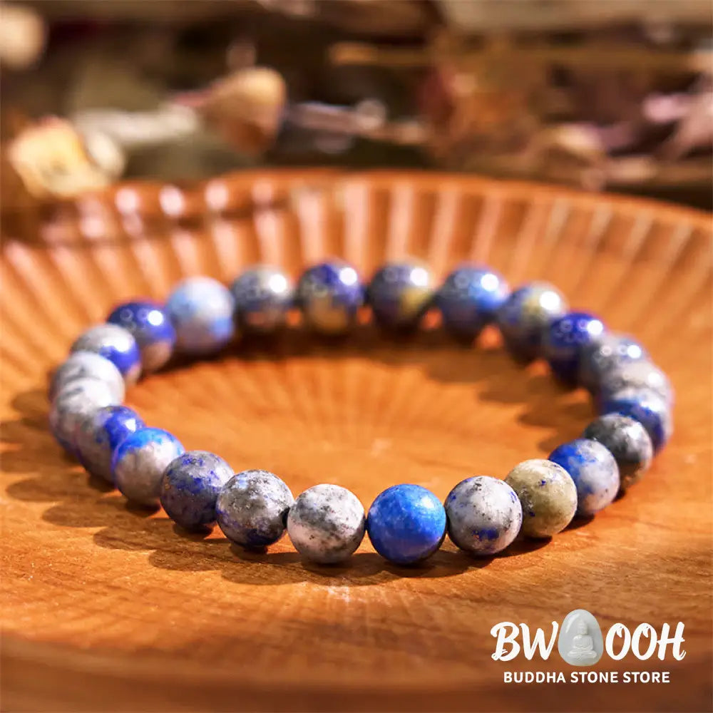 BWOOOH Buddha Stone Lazurite Self Care Positive Bracelet featuring deep blue stones - View 7
