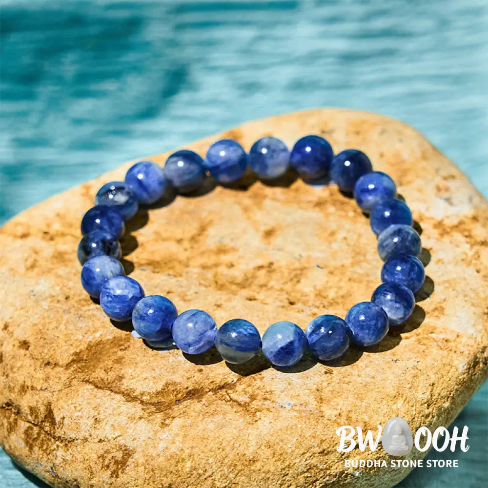 BWOOOH Buddha Stone Lazurite Self Care Positive Bracelet featuring deep blue stones - View 6