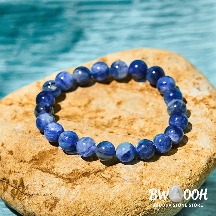 BWOOOH Buddha Stone Lazurite Self Care Positive Bracelet featuring deep blue stones - View 6