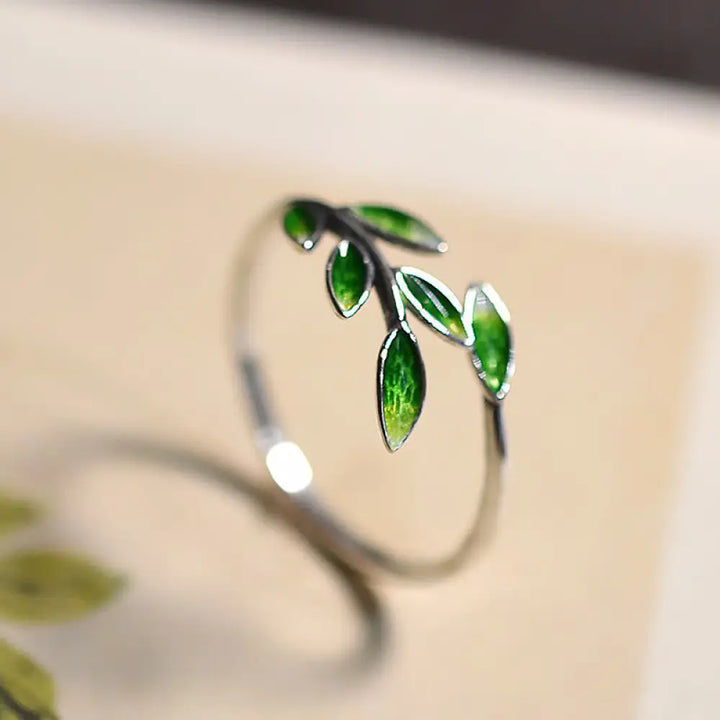 BWOOOH Leaves Copper Wealth Adjustable Ring — Copper spiritual jewelry for spiritual healing and mindful living