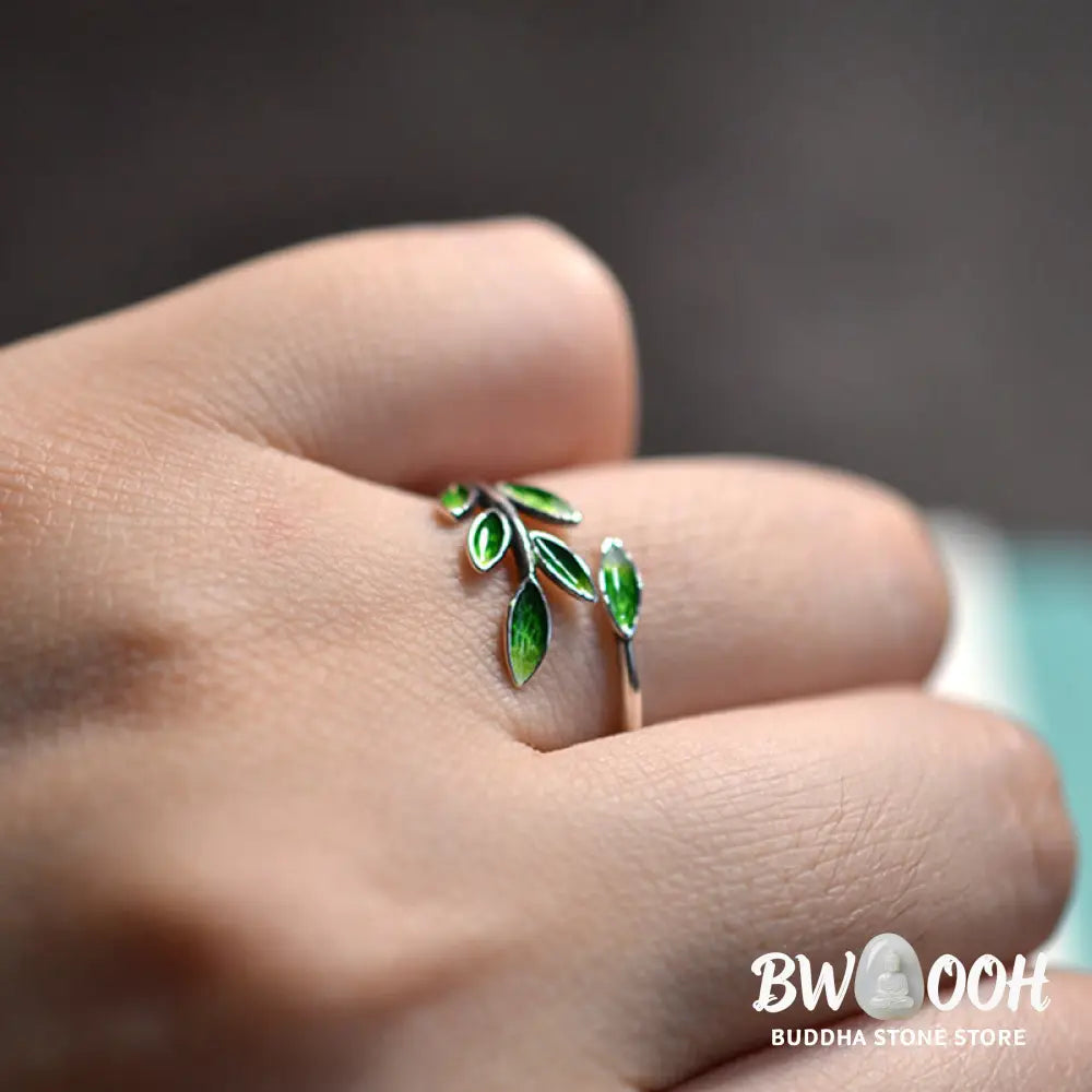 Buddha Stone Leaves Copper Wealth Adjustable Ring - Leaves(Adjustable) - Ring