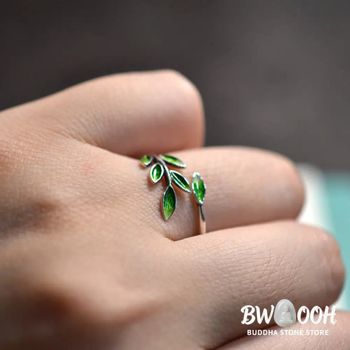Buddha Stone Leaves Copper Wealth Adjustable Ring - Leaves(Adjustable) - Ring