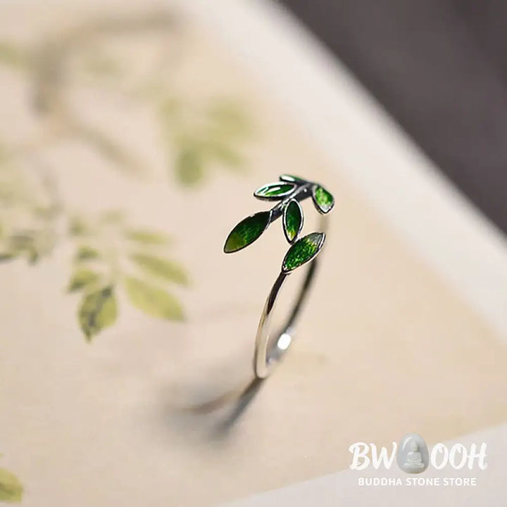 Buddha Stone Leaves Copper Wealth Adjustable Ring - Leaves(Adjustable) - Ring
