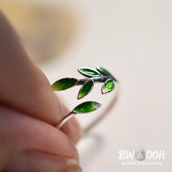 Buddha Stone Leaves Copper Wealth Adjustable Ring - Leaves(Adjustable) - Ring