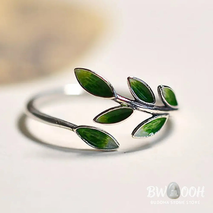 Buddha Stone Leaves Copper Wealth Adjustable Ring - Leaves(Adjustable) - Ring