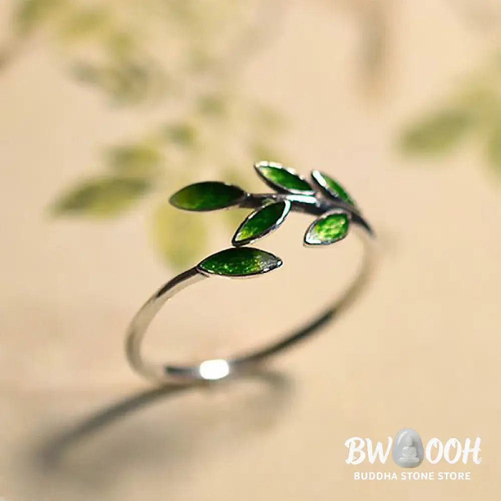 Buddha Stone Leaves Copper Wealth Adjustable Ring - Leaves(Adjustable) - Ring