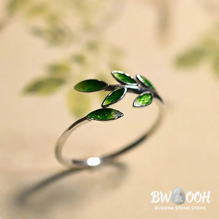 Buddha Stone Leaves Copper Wealth Adjustable Ring - Leaves(Adjustable) - Ring