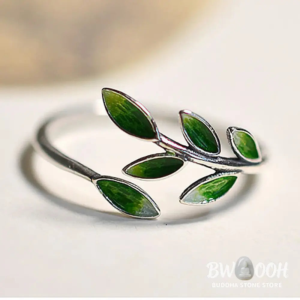 Buddha Stone Leaves Copper Wealth Adjustable Ring - Leaves(Adjustable) - Ring