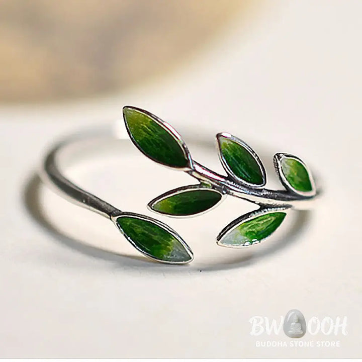 Buddha Stone Leaves Copper Wealth Adjustable Ring - Leaves(Adjustable) - Ring