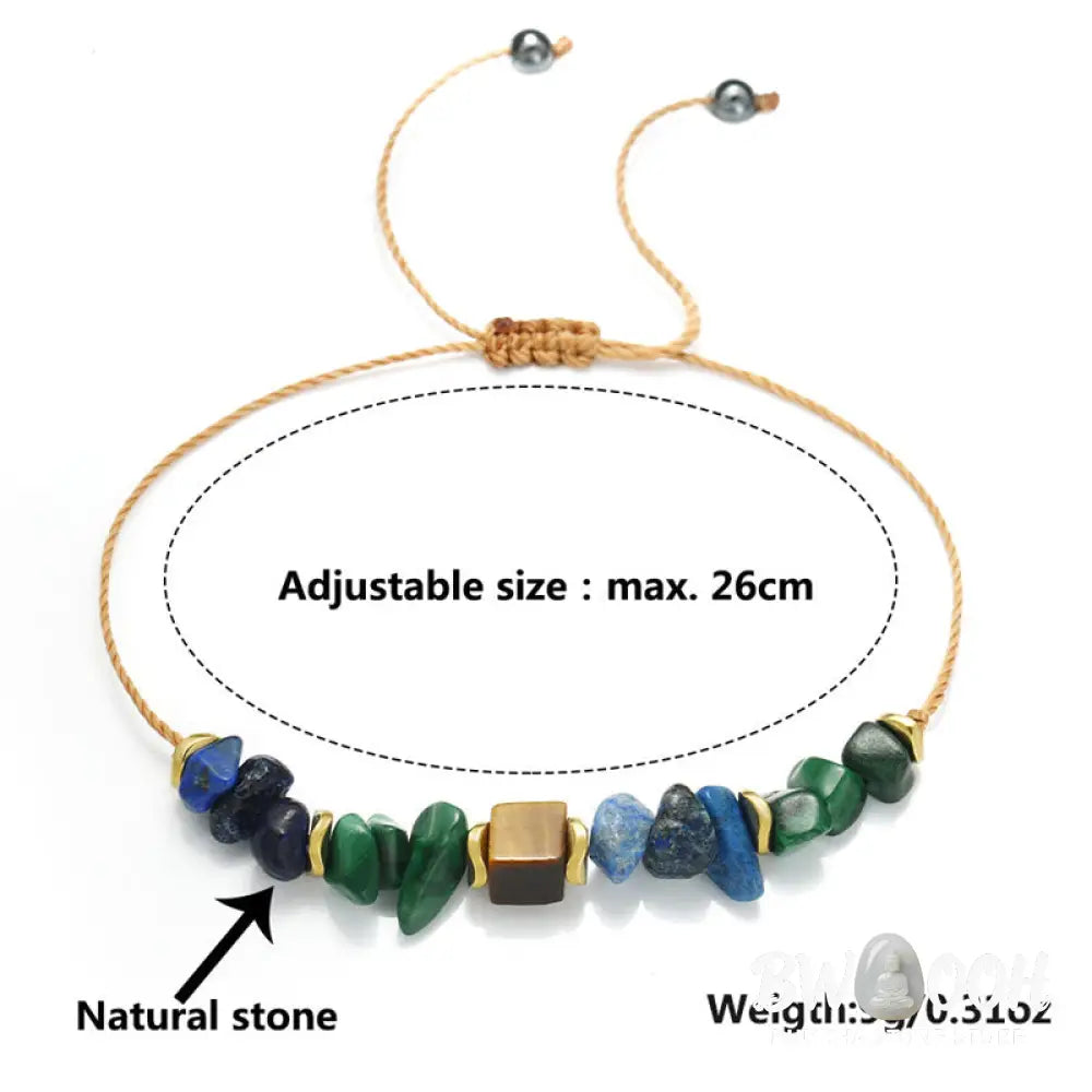 Buddha Stone Positive Vibes Malachite Tiger’s Eye Lazurite Anti-anxiety Bracelet - BWOOOH - Positive Vibes(Wrist