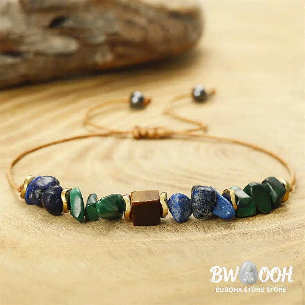 Buddha Stone Positive Vibes Malachite Tiger’s Eye Lazurite Anti-anxiety Bracelet - BWOOOH - Positive Vibes(Wrist