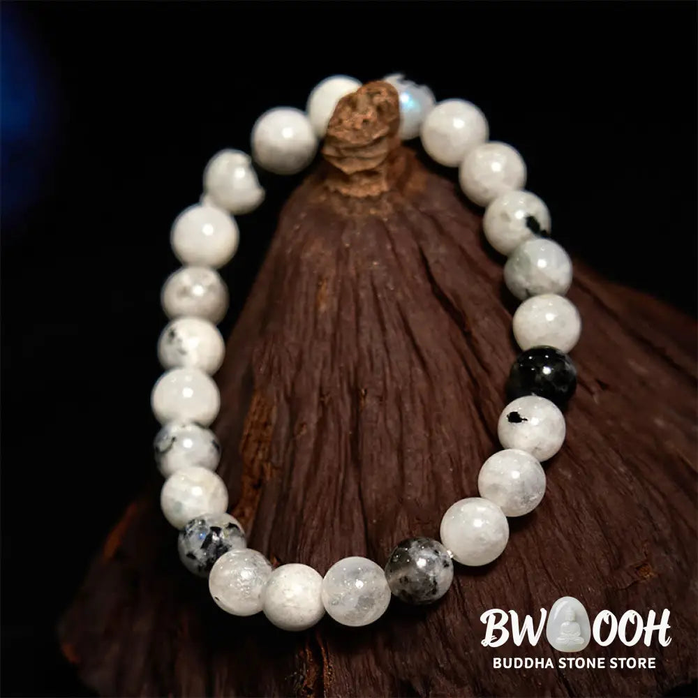 Buddha Stone Rainbow Moonstone Harmony Bracelet - BWOOOH - Rainbow Moonstone(Wrist Circumference: 14-16cm) - Bracelet