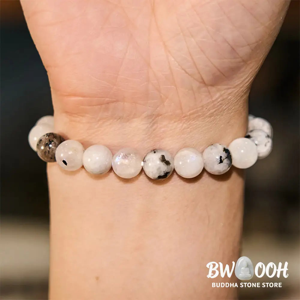 Buddha Stone Rainbow Moonstone Harmony Bracelet - BWOOOH - Rainbow Moonstone(Wrist Circumference: 14-16cm) - Bracelet