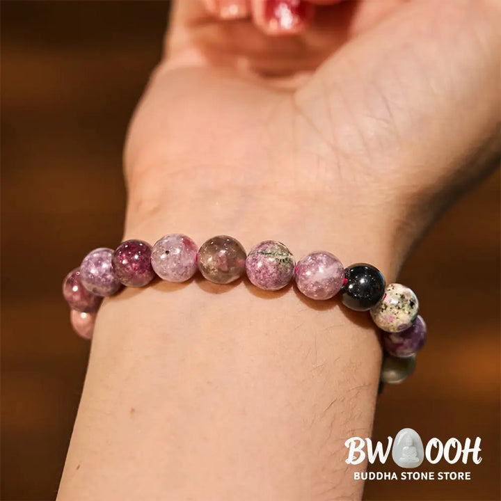 Buddha Stone Rainbow Tourmaline Positive Bracelet - BWOOOH - Tourmaline(Wrist Circumference: 14-16cm) - Bracelet