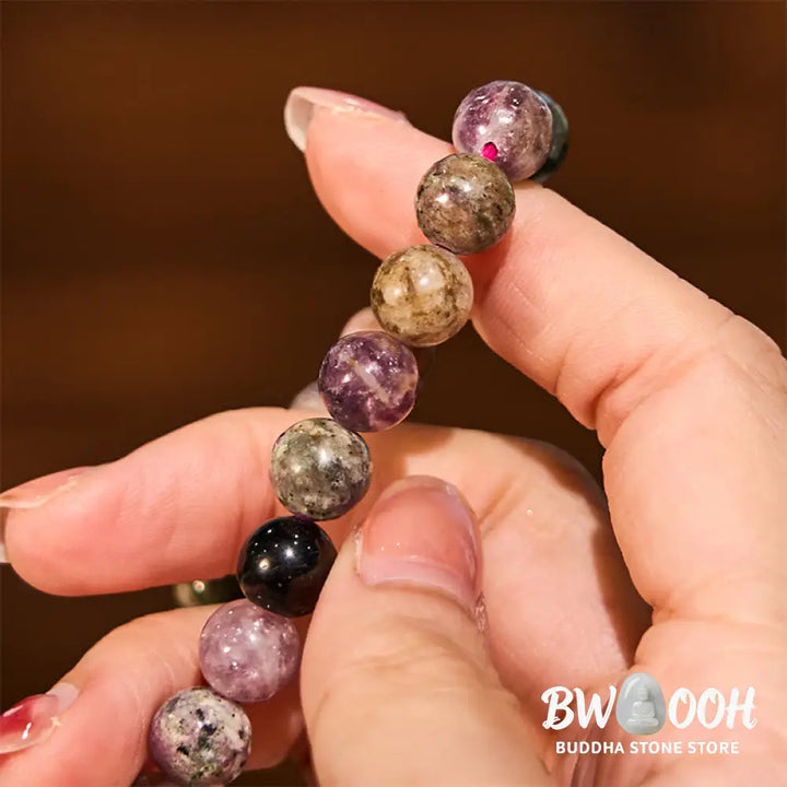 Buddha Stone Rainbow Tourmaline Positive Bracelet - BWOOOH - Tourmaline(Wrist Circumference: 14-16cm) - Bracelet