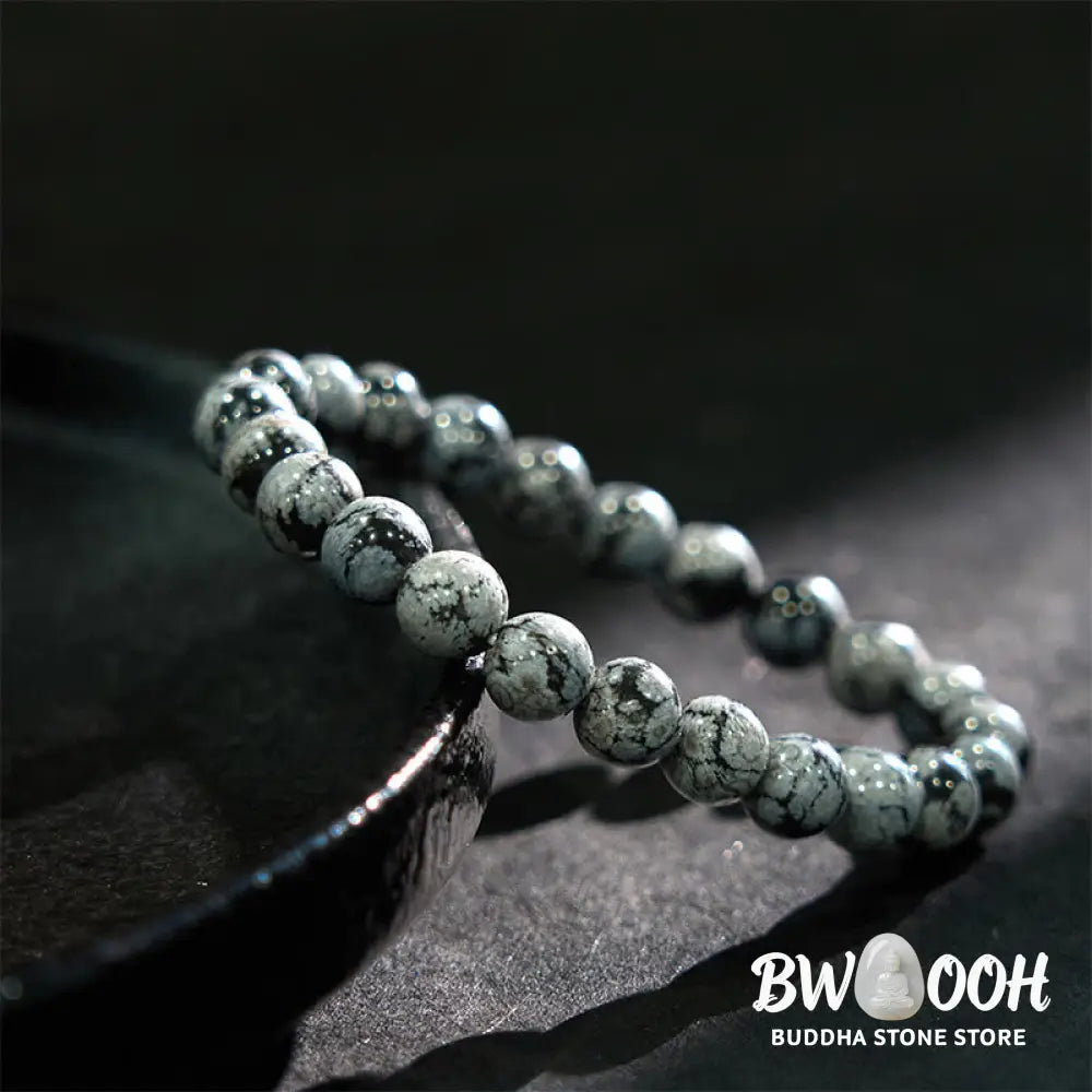 Buddha Stone Snowflake Obsidian Balance Bracelet - BWOOOH - Snowflake Obsidian(Wrist Circumference: 14-16cm) - Bracelet