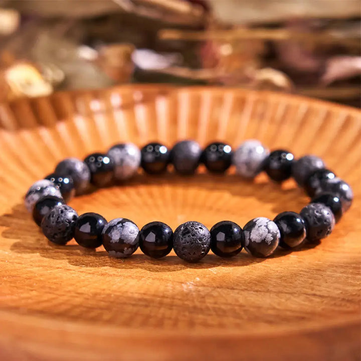 Buddha Stone Various Crystals Malachite Lazurite Lapis Lazuli Hemimorphite Calmness Bracelet - BWOOOH - Snowflake