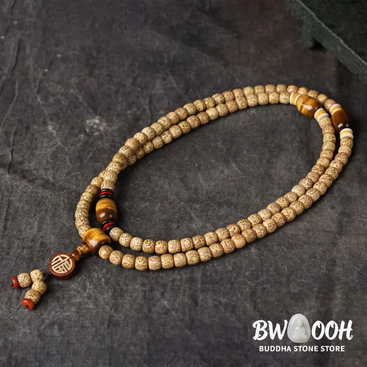 BWOOOH 108 Mala Beads Bodhi Seed &amp; Tiger&