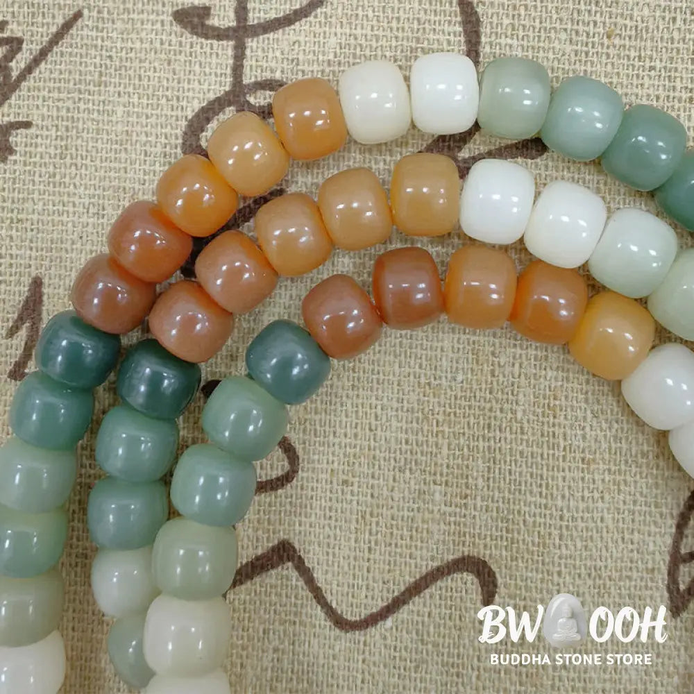 BWOOOH 108 Gradient Bodhi Seed Mala Bracelet with Green Tara Buddha Engraving for Peace, Harmony, and Mindfulness Meditation - View 6