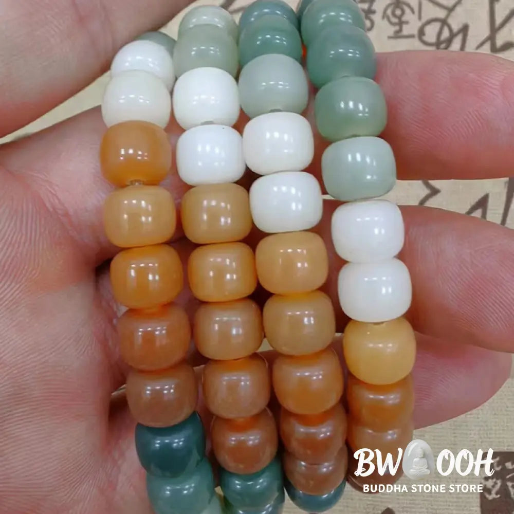 BWOOOH 108 Gradient Bodhi Seed Mala Bracelet with Green Tara Buddha Engraving for Peace, Harmony, and Mindfulness Meditation - View 8