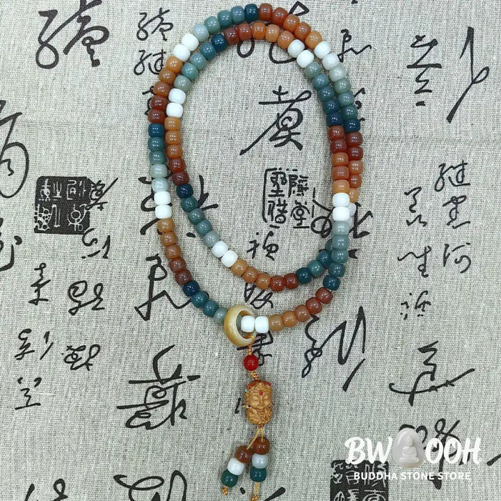 BWOOOH 108 Gradient Bodhi Seed Mala Bracelet with Green Tara Buddha Engraving for Peace, Harmony, and Mindfulness Meditation - View 12