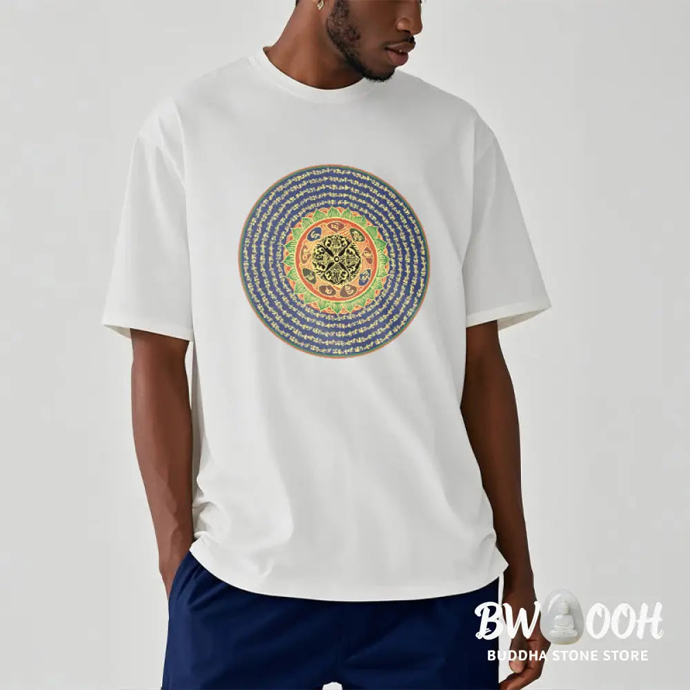 BWOOOH printed yoga pants - 108 Om Mani Padme Hum Mantra Sanskrit Te
