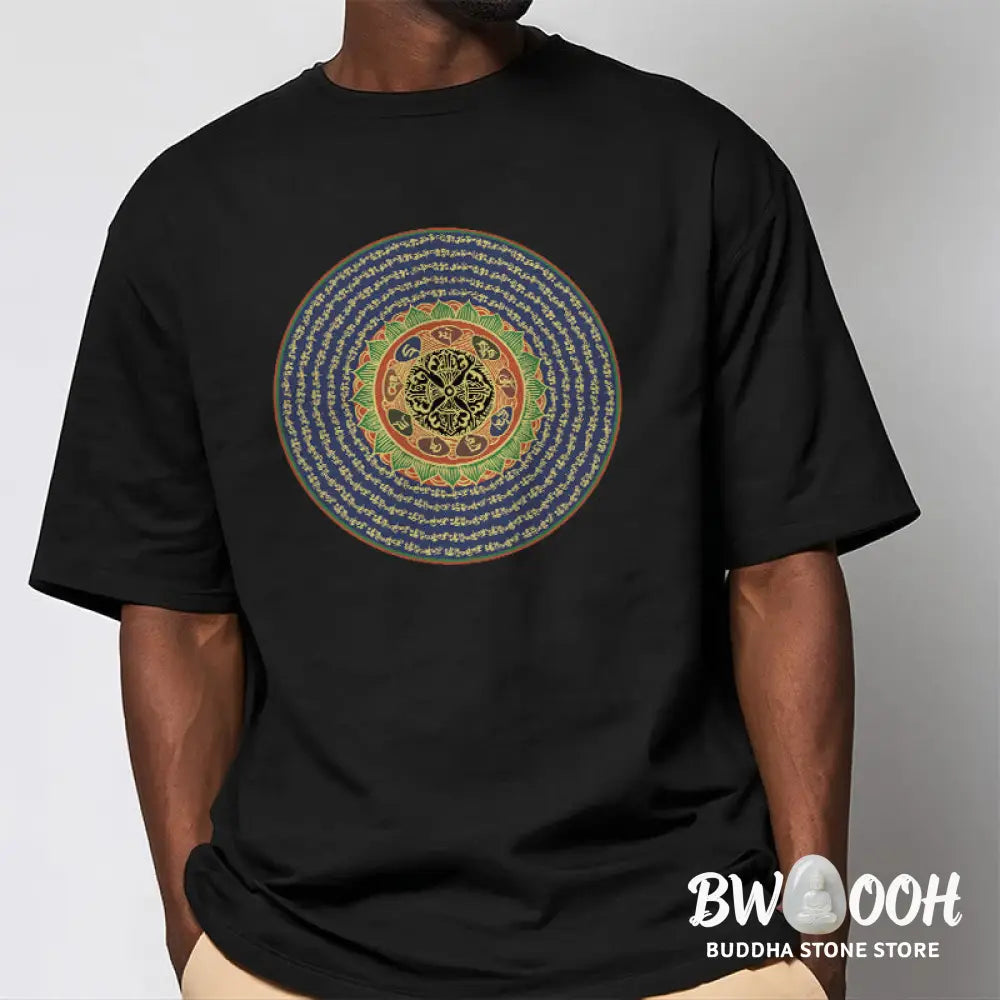 BWOOOH printed yoga pants - 108 Om Mani Padme Hum Mantra Sanskrit Te