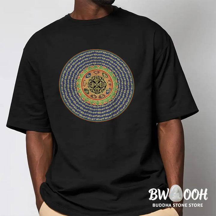 BWOOOH printed yoga pants - 108 Om Mani Padme Hum Mantra Sanskrit Te