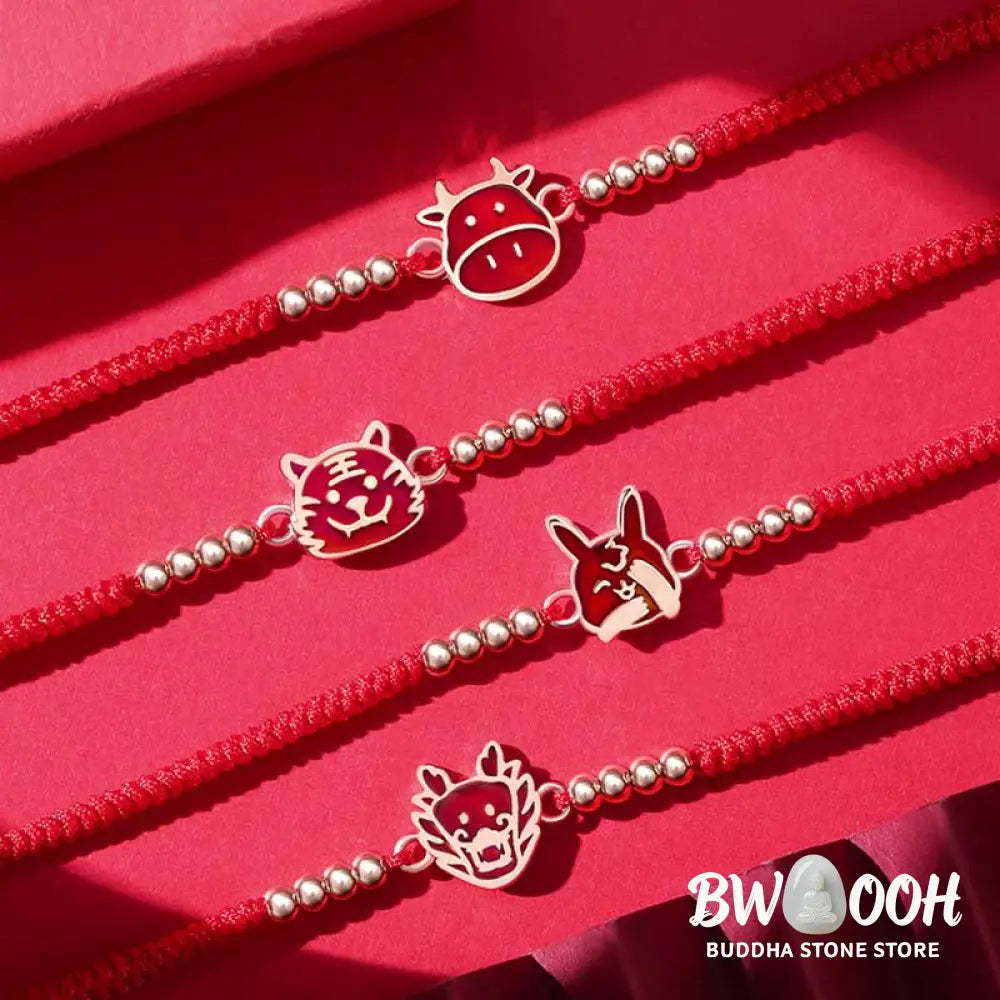 Buddha Stones 12 Chinese Zodiac Lucky Red String Bracelet - BWOOOH - Bracelet