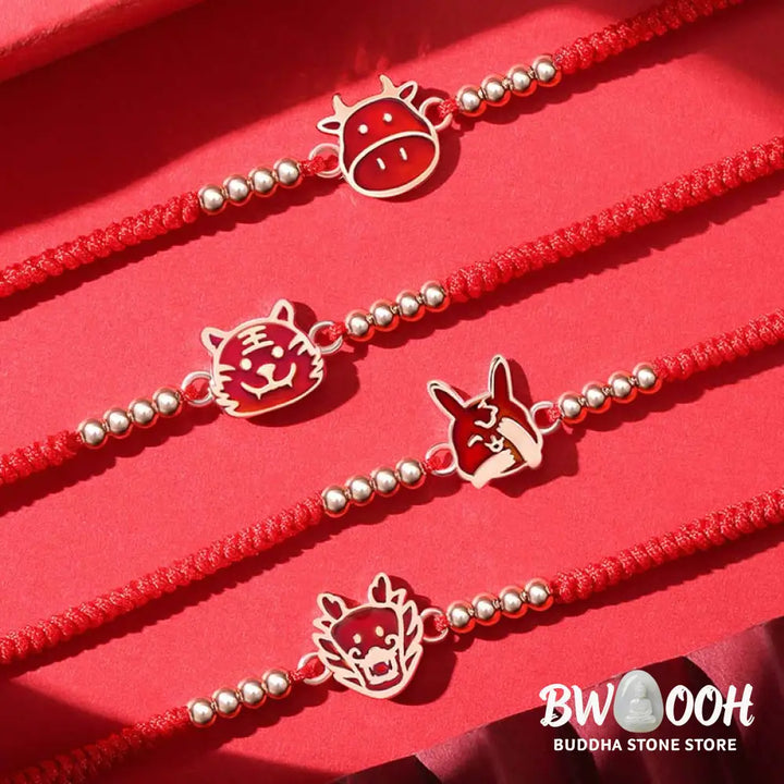 Buddha Stones 12 Chinese Zodiac Lucky Red String Bracelet - BWOOOH - Bracelet