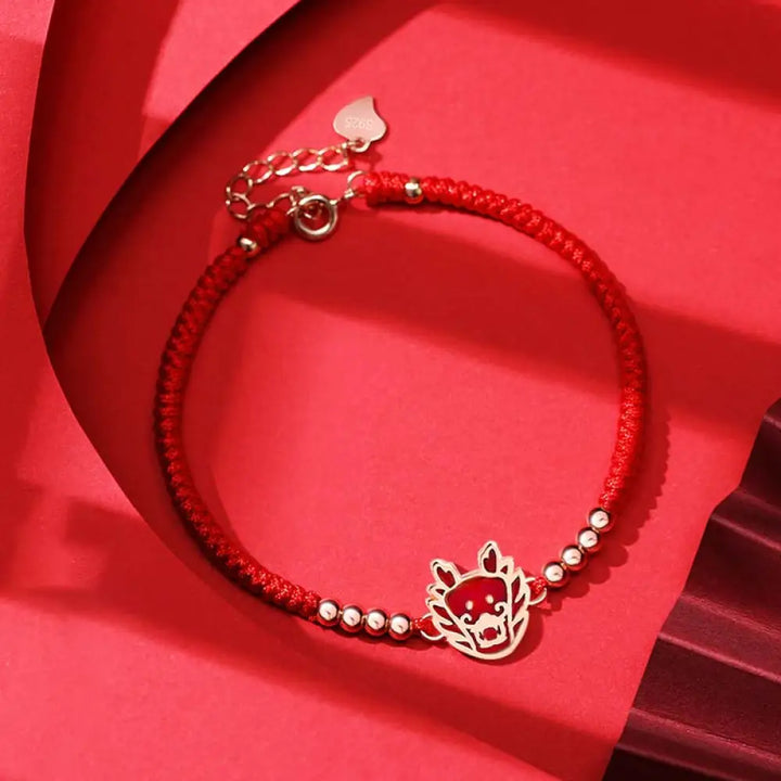 Buddha Stones 12 Chinese Zodiac Lucky Red String Bracelet - BWOOOH - Dragon(Bracelet Size 14 + 3.5cm) - Bracelet