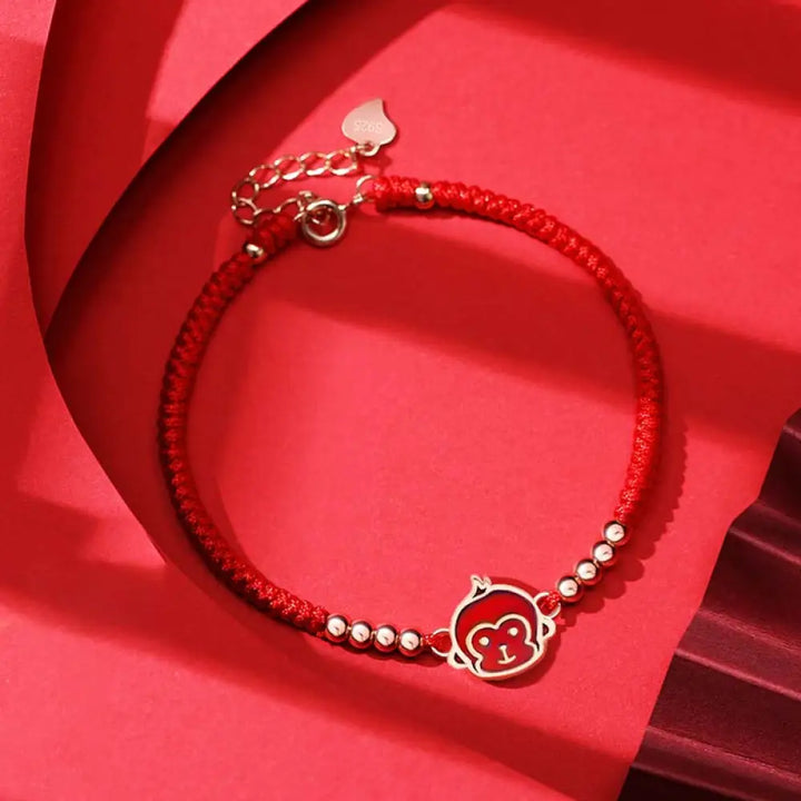 Buddha Stones 12 Chinese Zodiac Lucky Red String Bracelet - BWOOOH - Monkey(Bracelet Size 14 + 3.5cm) - Bracelet