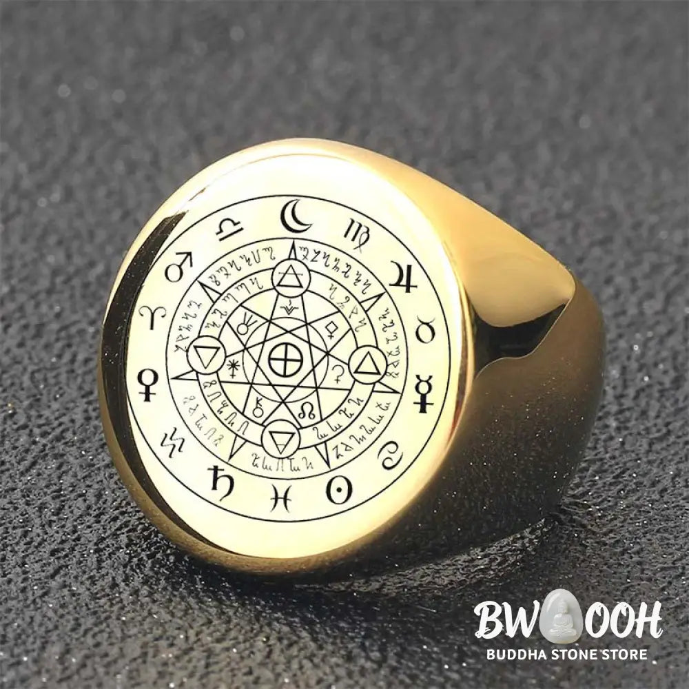 Buddha Stones 12 Constellations of the Zodiac Protection Blessing Ring - BWOOOH - Rings