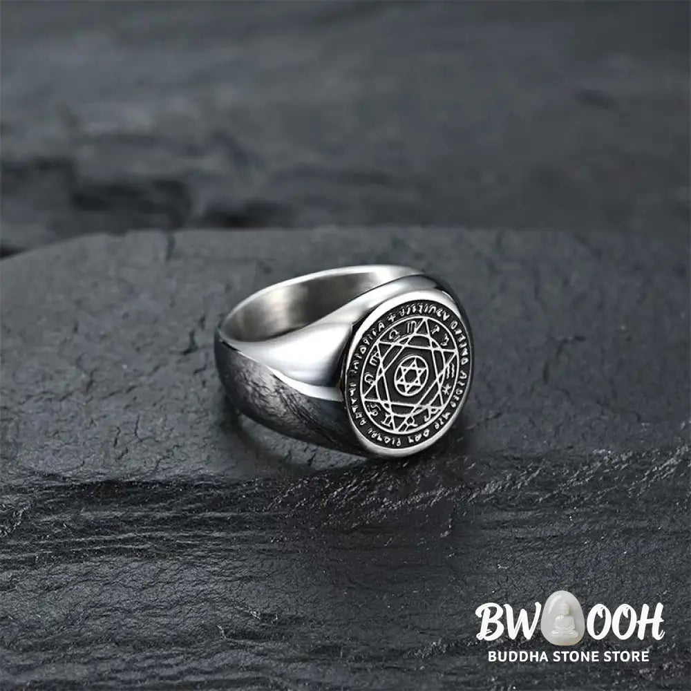 Buddha Stones 12 Constellations of the Zodiac Star of David Protection Ring - BWOOOH - Rings