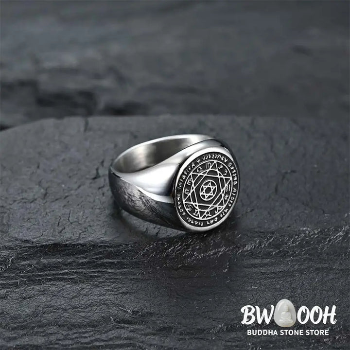 Buddha Stones 12 Constellations of the Zodiac Star of David Protection Ring - BWOOOH - Rings